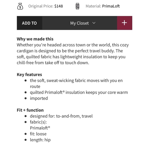 SOLD Lululemon quilted cardigan & again jacket sz 6 blk - Picture 8 of 8